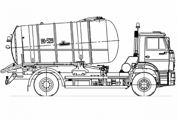 Габаритные размеры ассенизаторской машины Камаз КО-529-14