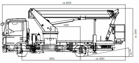 Габаритные размеры Palfinger P 280 CK