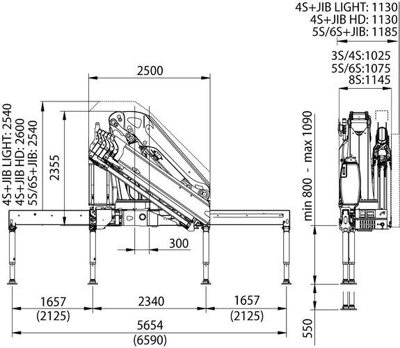 Габаритные размеры КМУ Effer 315