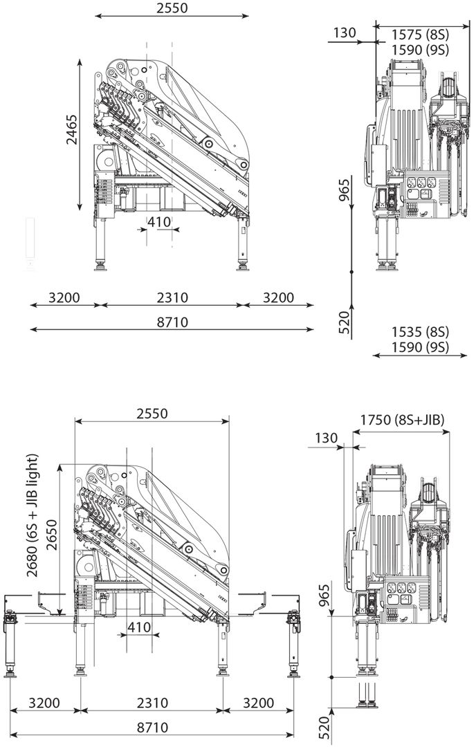 Габаритные размеры КМУ Effer 685