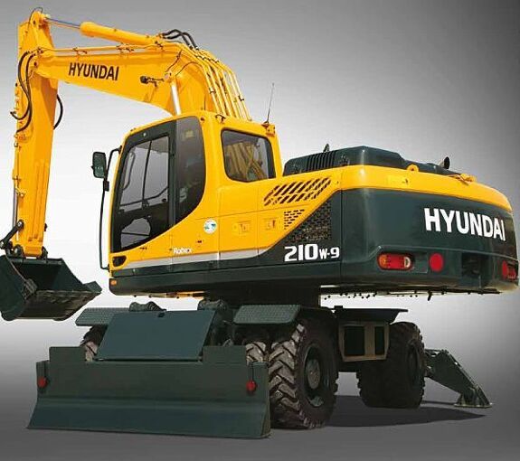 Аренда колесного экскаватора Hyundai R210W-9S с грейфером