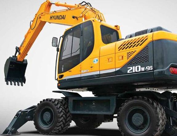 Аренда колесного экскаватора Hyundai R210W-9S с грейфером