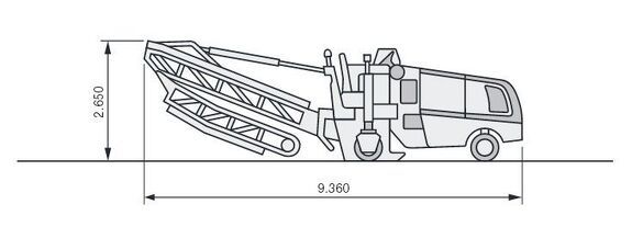 Габаритные размеры дорожной фрезы Wirtgen W 100